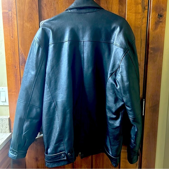 California L. A. Leather 20849 Vintage Black Soft Mid Length Jacket Size XL - Picture 2 of 16